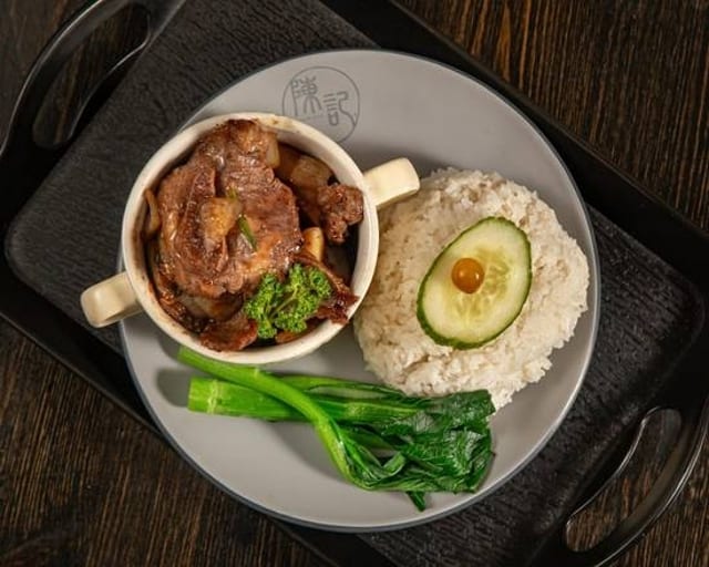 Braised Korean Beef Ribs over Rice.